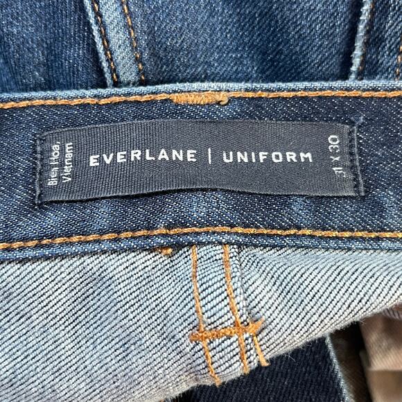 Everlane Uniform The Athletic Jeans Mens Size 31X30 Blue Dark Wash Denim Tapered - Picture 6 of 9